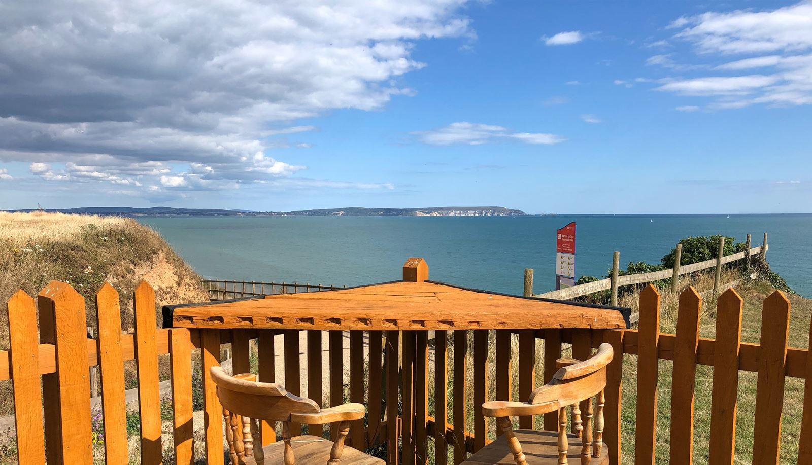 The view of the Solent from Beachcomber Cafe in Barton on Sea